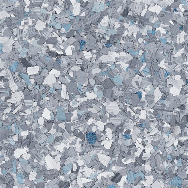 Blizzard. Cool silver with a marbled flake.